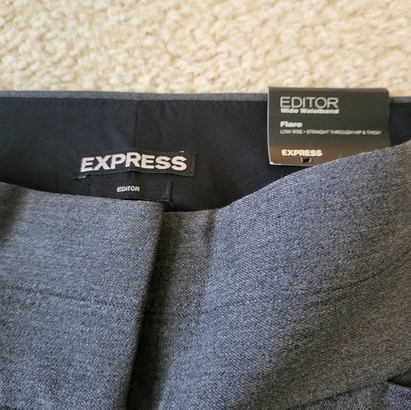 Express Women's Editor Wide Waistband Dress Pants Size:0 Color: Gray NWOT - Picture 4 of 4